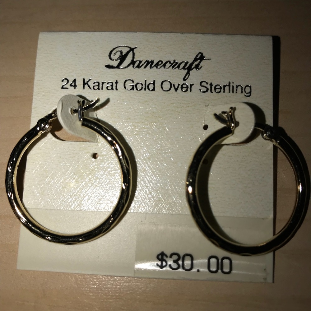 Danecraft 24k gold over sterling silver hoops